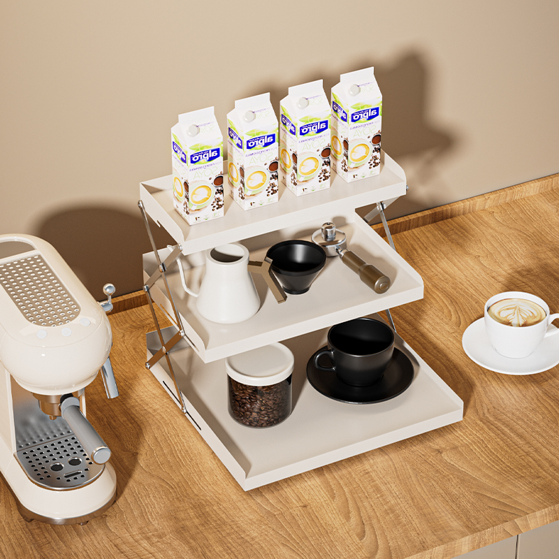 アセンブリデスクトップオーガナイザーストレージラックなしで折りたたむ3層